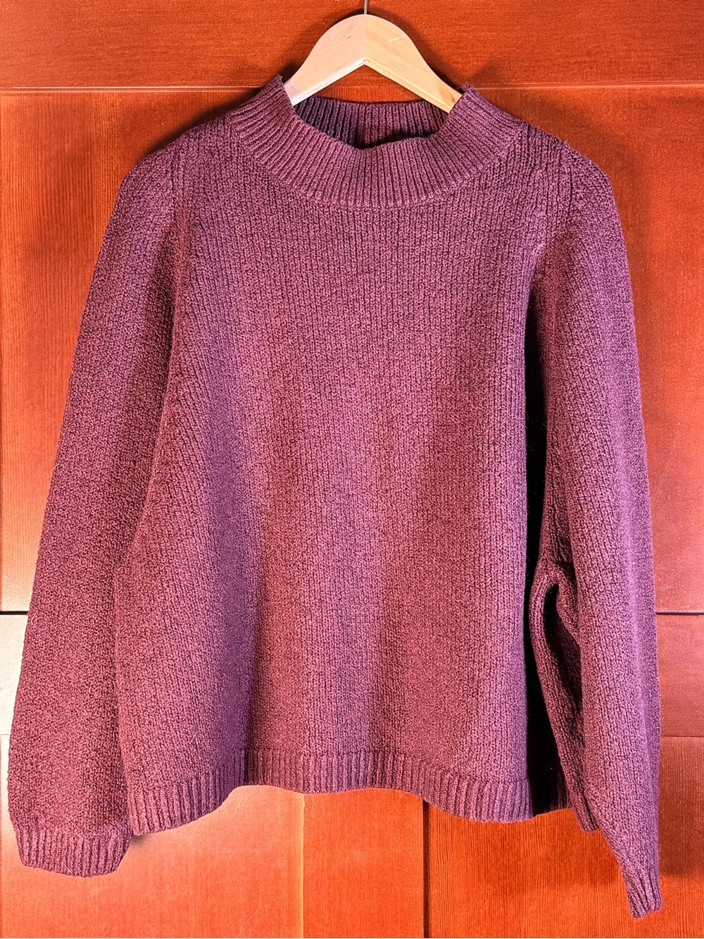 Old Navy XXL Burgundy Mock Neck Sweater Go Recycled Knit Pullover